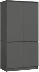  Dulap cu 4 usi, rafturi si bara pentru umerase, PAL laminat, 90x51x180 cm, gri grafit (AK-12218914-3/3) Garderoba