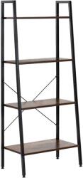  Etajera cu 4 rafturi, metal si MDF, stil industrial, 56x34x138 cm, maro inchis si negru (HF-0048) Raft