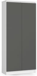  Dulap cu 8 etajere, PAL laminat 16 mm, 80x35x180 cm, alb si grafit (AK-04384382-3/3) Garderoba