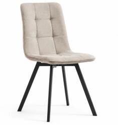  Scaun tapitat de bucatarie si living, Mia, catifea matlasata bej, picioare metal negre, 43.5x53x88 cm, JollyMag, KT01 (jolly_KT01)