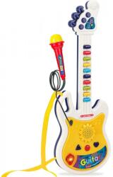  Chitara De Jucarie Pentru Copii Cu Agatatoare De Gat, Microfon, Lumini Si Sunete, 44 Cm, Multicolor (DLMGG-4779)