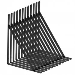  Set 12 suporturi pentru rafturi, Vivatechnix 460 x 305 x 25 mm, Otel, Negru, max 72.6 kg, Grosime 3 mm (SJZJGBZJYGHWULB3QV0) Raft