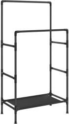 SONGMICS Raft de haine din metal, cu 2 bare de haine si 1 raft, stil industrial, 45x83x157cm, negru (EZ-RDR001B02) Raft