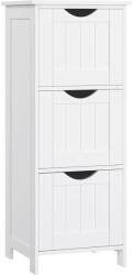 VASAGLE Dulap de depozitare pentru baie, 3 sertare, 30x32x81 cm, alb (EZ-BBC50WT)