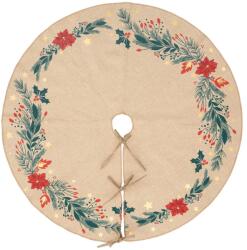  Covoras de pus sub bradul de Craciun, diametru 90 cm, bej cu modele (JJ-183777)