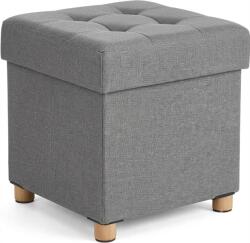 SONGMICS Taburet pliabil cu sezut moale, spatiu de depozitare, maxim 300kg, 38x38x40cm, gri (EZ-LSF14GYZ)