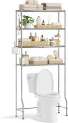 SONGMICS Raft de depozitare pentru baie, suprapunere peste masina spalat sau vas WC, 30x83x176 cm, argintiu (EZ-BTS023G01) Raft