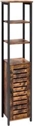  VASAGLE Dulap de depozitare in stil turn, 5 rafturi, compartiment cu usa, 37x30x167cm, maro rustic (EZ-LSC37BX) Garderoba