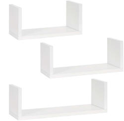  Set 3 rafturi de perete din MDF pentru decor si organizare, 30, 45 si 60 cm, alb (HF-0051) Raft