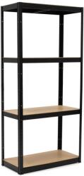 Raft metalic de depozitare cu 4 polite reglabile MDF, capacitate 700 kg, 80x40x174 cm, negru (HA-5283) Raft