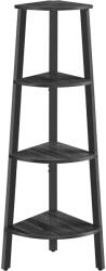 VASAGLE Raft de colt cu 4 etaje, tip biblioteca, cadru metal si polite lemn, 34x34x125 cm, negru (EZ-LLS034B22) Raft