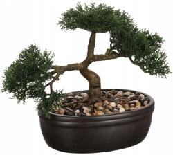  Bonsai artificial Atmosphera in ghiveci ceramic cu pietricele decorative, 23 cm, verde (JJ-103379)
