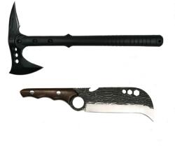  Set Topor Pirate Skull, 39 cm si Cutit japonez Claw Blade, 27 cm, DEPOX®, teaca inclusa (1370531 - 0973)