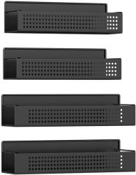 SONGMICS Set 4 rafturi metalice pentru condimente, fara gaurire, magnetice compatibile cu suprafete metalice, negru (EZ-KCS061B01) Raft