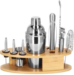  Set Cocktail Shaker Kit pentru barmani 550ml, KI24, suport bambus, 11 piese (KI-0024) Tacam