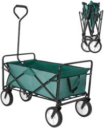 Procart Carucior de gradina xl pliabil, 70 litri, roti pivotante, 113x91 cm, greutate 8.5 kg, verde (TC1011)