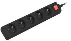 Lanberg Prelungitor Lanberg 5 prize negru "PS1-05E-0300-BK" (timbru verde 0.18 lei) (L1-PS1-05E-0300-BK)