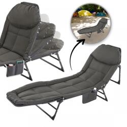  Pat de camping pliabil, tip sezlong de gradina, cu buzunar, JollyMag, AR06SZ, 200x64 cm (jolly_AR06SZ)