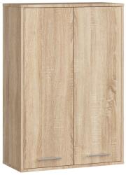  Dulap baie suspendat, cu 2 usi si 4 rafturi interioare, PAL 16 mm, 64x30x94 cm, stejar sonoma (AK-12214176)