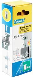 Rapid 5000670, set 20 nituri cu filet tip piulita M3, 1.5 mm (5000670)