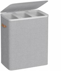  SONGMICS Cos rufe cu 3 compartimente si capac, saci detasabili cu maner, 190 litri, 64x40x75 cm, gri (EZ-LCB814GD01)
