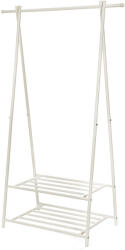 SONGMICS Suport pentru haine, cu raft depozitare pe 2 niveluri, cadru metalic, 88x41x155cm, alb (EZ-HSR05W) Raft