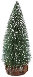  Brad artificial de craciun, tip pin inzapezit, ornament pentru masa, pe suport lemn, 35 cm inaltime (CR-122521)