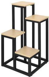  Stand pentru flori, cadru metalic, 4 etajere, 34x34x68 cm, bej (GA-0206) Raft