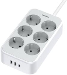 Tessan Prelungitor Tessan TS-PS02DE, 6 prize, 2 X USB-A, 1X USB-C, incarcare rapida 25W (TS-PS02DE)