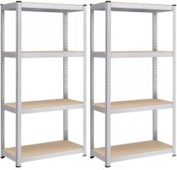 SONGMICS Set 2 rafturi metalice cu 4 polite MDF reglabile, 80x40x160 cm, gri (EZ-GLR048E01) Raft