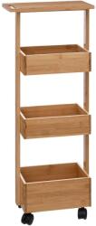  Etajera 5Five pentru spatii inguste, pe roti, 3 niveluri, bambus, 33x18x89 cm, natur (JJ-174783) Raft