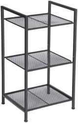 SONGMICS Raft metalic cu 3 niveluri, polite ajustabile, pentru baie sau bucatarie, stil industrial, 38x30x72 cm, negru (EZ-BSC33BK) Raft