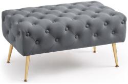  Taburet Madrid, tapitat cu catifea, tip banca, cu picioare metalice, 80x42x41 cm, gri (AK-04380063)