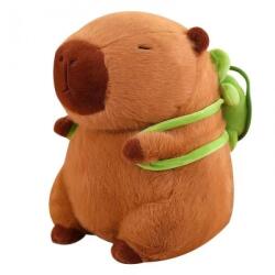  Jucarie De Plus Kapibara, Maro, Cu Rucsac Verde, 35 Cm (DLMGG-4899)
