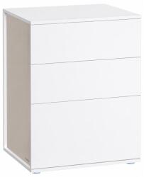 VASAGLE Noptiera cu 3 sertare, constructie robusta cu design modern minimalist, 45x35x59 cm, alb mat (EZ-LET778W01)
