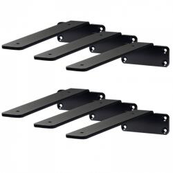  Set 6 suporturi pentru rafturi, Vivatechnix 160 x 100 x 45 mm, Otel, Negru, max 72.6 kg, Grosime 5 mm (SJZJGBZJYGHWOM9OXV0) Raft