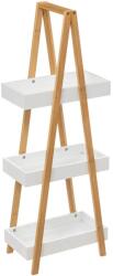  Etajera cu 3 rafturi 5Five Natureo, MDF si bambus, 30x18x82 cm, alb (JJ-160851) Raft