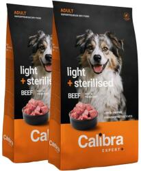 Calibra Expert+ Adult Light & Sterilised beef 2x12 kg