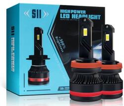 AutoREY Set 2 LED-uri Auto H8 / H11 AutoREY® Premium, 55w/bec , 20000 Lumeni, 6500K, AUTO, 12-24 Volti, CSP, Canbus, fara eroare de bec ars, Miez Cupru, Radiator Aluminiu (AR-10)