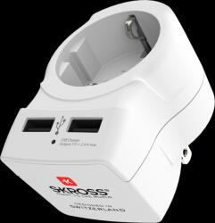 SKROSS Adaptor priza Skross 1.500281 SHUKO - US cu 2x USB (ADAPT-PLUG-EU/US/USB-SKRS)