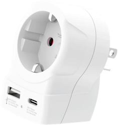 SKROSS Adaptor priza Skross 1.500284-E SHUKO - US cu USB-A, USB-C 20W (ADAPT-PLUG-EU/US/AC20PD-SKRS)