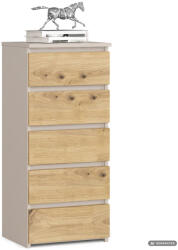AKORD AKORD CLP CL5 Komód Laminált Lap Kasmír / Artisan Tölgy 5 Fiókos (AKO-KOMMCL5KASARTPK)