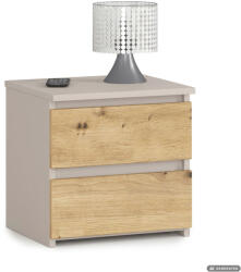 AKORD Furniture Factory Akord CLP CL2 Éjjeliszekrény Laminált Kaszmír / Artisan Tölgy Két Fiókos (AKO-KOMMCL2KASARTPK)