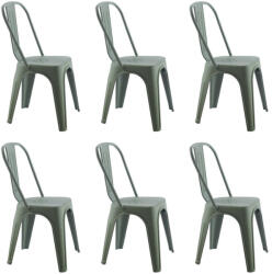 King Home Tower Paris PP UV Szék Készlet Műanyag Sötétzöld UV-álló 6 db (KHM-5900168840065-SET6)