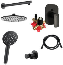 HERZ Set duș îngropat negru cu duș fix și pară de mână HERZ Elite Black e191B 00377B (00377B)