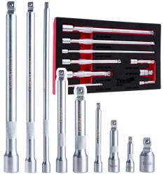 Tvardy Univerzális csuklós toldószett CrV 1/4" 3/8" 1/2" 9 darab 61596 (T00131)