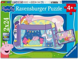 Ravensburger Пъзел Ravensburger от 2 x 24 части - Лека нощ, Пепа (12004336)