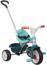 Smoby Trotinetă cu sistem de ghidare Be Move Blue Tricycle Smoby cu tijă de ghidaj reglabilă la 95 cm și roți EVA silențioase, albastru, de la 15 luni (SM740340)