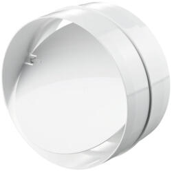 Stilo műanyag kör csőtoldó légcsatornához visszacsapó szeleppel, fehér, 100mm, STI1833 (STI1833)