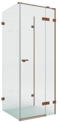 NEW TRENDY Eventa Copper Brushed zuhanykabin 100x80 cm négyszögletes réz csiszolt/átlátszó üveg EXK-8148 (EXK8148)